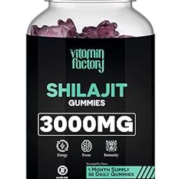 The Vitamin Factory Shilajit Gummies - 30 Gummies, 3000mg per Serving, Natural Himalayan Shilajeet, Boosts Energy & Immunity, 100% Vegetarian, No Added Sugar, Gluten-Free-image-57