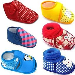 Soft Sole Sandal & Shoes for 3-12 Month's Baby Girl and Baby Boys Combo of 6 pair-image-38