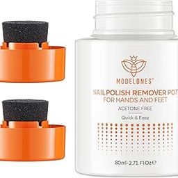 Modelones Nail Polish Remover From BELLE GAGA Acetone-Free & Non Drying Nail Polish Remover Pot with Sponge-Top Lid Contains Jojoba Oil Professional Nail Remove Jar for Home Salon (AB12005130002A, 80ml) (80ml, Nailpolish Remover)-image-57