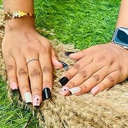 Nails On The Go Women’s Premium Reusable Set of 20 Artificial Press On Fake Nails | False Nail Extension | Ready to Wear Fake Nails | Lightweight & Long Lasting Press On Nails | Hand Made | Medium & Square | Not Your Regular Chic Nail Set-13