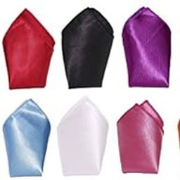 Men's Satin Pocket Squares Pack of 10 (Black, Free Size)-image-14