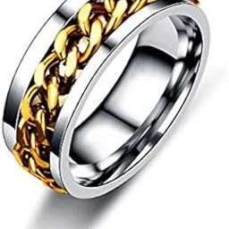 Anti Tarnish Jared Chain Stainless Steel Finger Ring for Men | Stylish Durable Jewellery Accessories | Rings for Man | Minimal Jewelry | Birthday Gift for Boys (Size - 10)-0