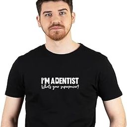 Dentgist DentiCrew Round Neck Cotton T-Shirt Black - I am Dentist (L)-25