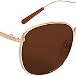 UV Protected Round/Wayfarer Sunglasses for Men and Women (Brown Lenses | Golden Frame | Medium | AS 2036)-image-48