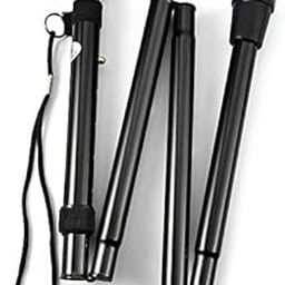 Iktu Automatic Magnetic Snap-Out Folding Crutch Walking Cane Folding Stick with Adjustable Length (33-37 Inch) (Black)-1