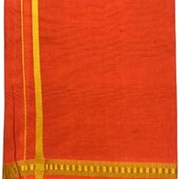 Color Cotton Dhoti with Color Border for Men - 2 Meters-38