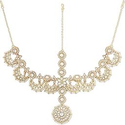 Gold Tone Kundan Bridal MathaPatti Style Maangtikka For Women-ZPFK13116-picture-48