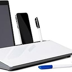 Garood Desktop Whiteboard with Storage (Grey Base) Desk White Board Desk top Dry Erase Board Desk Board Glass Desktop White Board with Stand Home Office Desk Organizer Phone Holder 15.8X7X2 inches-image-91