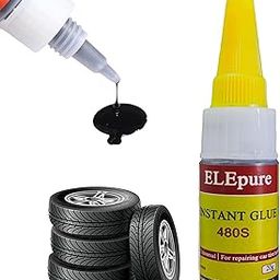 ELEpure Black Tire Repair Glue Rubber Strong Adhesive Bonding For Sidewall Gash Dent Instant Super Glue For Off-Road Car Motorcycle Truck Tractor, 20G 0.7Oz-image-67