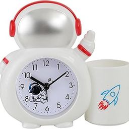 ARTLABEL Plastic Cute Cartoon Theme Desk Alarm Clock for Kids, Students (Multicolour, 14.5 x13.5 x 5.5 cm) (Astronaut)-image-8