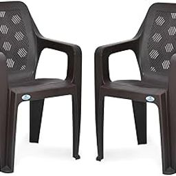 Nilkamal Hexa Plastic Chair for Home/Office/Study/Garden/Balcony/Indoor & Outdoor - Set of 2 Pcs Chair (Season Rust Brown)-13
