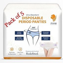 Jiswap Period Panty For Women|Disposable Period Panties For Women Leak Proof|Maternity Pads For Heavy Flow Periods|Overnight 360 Degree Protection|Size- Free(15)-image-94
