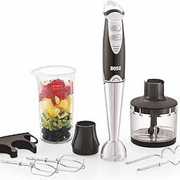 BOSS B117 Quickmix Hand Blender With Beater & Chopper Attachment, 450W, 1 Measuring Jar (Black), 450 Watt-24