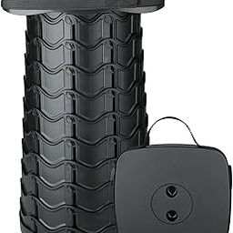 Upgraded Collapsible Stool, Square Portable Stool, Lightweight Yet More Sturdy with Load Capacity 400lbs, Perfect for Camping Fishing Hiking BBQ (Square Black)-11
