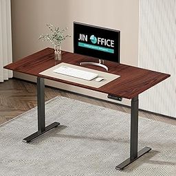 JIN OFFICE Electric Height Adjustable Desk |3 Memory Preset,100 Kg Weight Capacity,3 Year Warranty| Motorized Sit Stand Desk| Black Frame with Brown Top 1200 X 750 mm/25MM Thickness, Engineered Wood-image-16