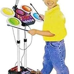 Tonyra Amazing Musical Electronic JR. Drum Beat Toys Set for Kids. | with MP3 Plug-in Feature, Microphone and Pedal Mechanism. | Colorful Light Effects | Loud and Very Clear Sound.-image-20