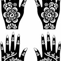Temporary Tattoowala Creative Combo Mehndi Stencil Stickers for Personalized Designs Pack of 2-image-28