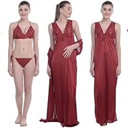 Women's Satin Nighty Set - Pack of 6-38