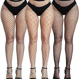 Women's/Girls's High Waist Pantyhose Tights Fishnet Stockings Mesh Net Style, Free Size, Black (Pack of 3 Styles)-picture-12