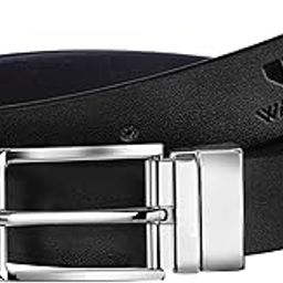 Black Leather BeltnMH Series, Clamp Buckle (Silver Tone), 42” x 30mm, Durable Natural Leather, Ideal for Formal Attire-image-83