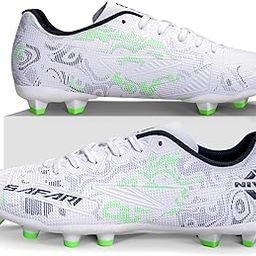 Nivia Safari Football Stud for Men, Conquer The Game with Precision and Superior Comfort, High-Performance Sports Shoes for Men, Dominate The Field and Secure Every Victory (White/Grey) Size-UK08-24