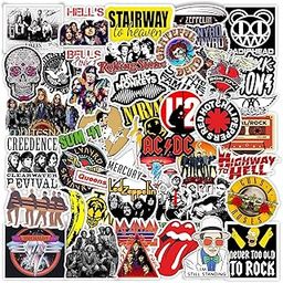 Shivaduti® Classic Rock Band Stickers 50PCS – Vinyl Waterproof Decals for Laptop, Water Bottle, Skateboard – Band Stickers for Teens-image-50