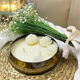 Encebience Premium Scented Urli Candle | Plant-Based Soy Wax | Wax Mini Roses Design | Garden Rose | 3-Wicks Candle | Festival Decoration | Home Décor | Gifting | Aromatherapy Candle | 250 gm-image-42