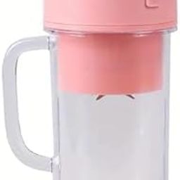 Gitollo Multifunctional Portable Juicer Cup with Straw | 420ml | USB Rechargeable | Travel-Friendly Mini Blender for Smoothies & Juices (Pink)-17