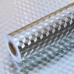 Hetarmi Kitchen Sheets for Shelves Waterproof Cupboard mats roll for Wardrobe Anti Slip mat for Kitchen Cabinet Shelf Liners Sheet roll for Floor Platform Fridge (Diamond Foil Sticker-picture-24