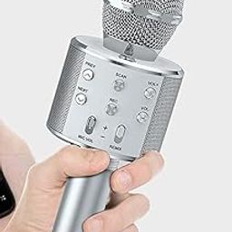 Seraphic Ws-858 Wireless Bluetooth Handheld Microphone Stand Karaoke Mike with Speaker Audio Recording for Cellphone (Multicolour)-image-85