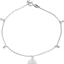 925 Sterling Silver Compass Rhodium Plated Adjustable Chain Anklet (Single) | Gift for Women and Girls | With Certificate of Authenticity and 925 Hallmark-image-4