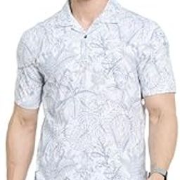 Men Floral Printed Polo Collar Cotton T-Shirt-image-28