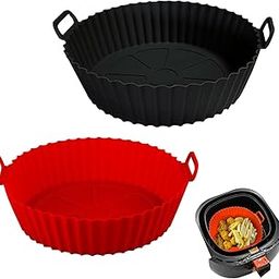 RANDEN Washable Reusable Silicone Air Fryer basket with Ear Handles – Nonstick, Heat-Resistant, Easy to Clean 8" Any Colour silicone tray for air fryer & silicone air fryer liner-picture-25