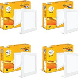 wipro Garnet 7W Square LED Alpha Panel | Neutral White Light (4000K) | Recessed Down Light for False Ceiling | Cutout - 82x82mm | Pack of 4-image-60