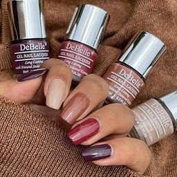 DeBelle Gel Nail Lacquers Combo Set of 4 Cinnamon Skittles - Victorian Beige (Beige), Toffee Rose (Choco Brown), Scarlet Ruby(Pastel Burgundy),Plum Toffee (Plum Maroon) 32ml (8ml Each)-17