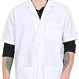 Unisex Men's and Women's White Short Sleeve Lab Coat Doctors Apron Laboratory Medical Students Pharmacists TERRY COT Blend Fabric-image-7
