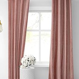 Ami Creation Textured Pattern Polyester Shining Plain Door Curtains 7 feet Long for Living Room Bedroom (Peach, Set of 2)-image-46