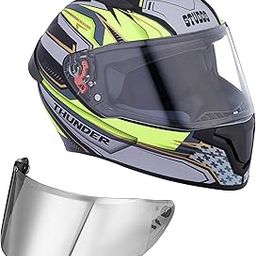 Studds Thunder Full Face Helmet D8 with Clear Visor (Matt Black N5, L)-8