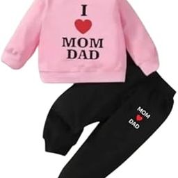Kids Boys Pink Mom Dad Printed Cotton Blend Top & Bottom Clothing Set-image-30