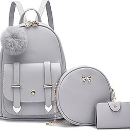 Girls 3-PCS Fashion Cute Mini Leather Backpack sling & pouch set for Women//Rakhi gift for Sister (baby)-image-73