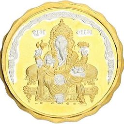 Sri Jagdamba Pearls 5 Grams Ganesh Yellow Round Shaped Sterling-Silver Coin-image-17