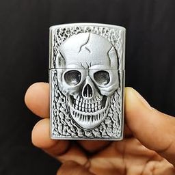 JPack Premium Essential Refillable Steel Body Slim Sleek Classy Skull Head Design Lighter Outdoor Survival Tool Men's Smoking Lighter Pocket Lighter for Unisex-image-81