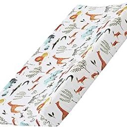 Baby Dinosaur Diaper Changing Pad Cover Cradle Mattress Sheets, Infant Stretchy Fabric Changing Table Cover Changing Mat Cover Baby Nursery Diaper Changing Pad Sheets 32''X 16'' (Dinosaur Forest)-image-15