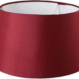 AMIR HANDICRAFTS Drum Lamp Shade 12'Inch ideal For small medium Table and Floor Lamp shade Cotton Fabric (Dark Red)-5