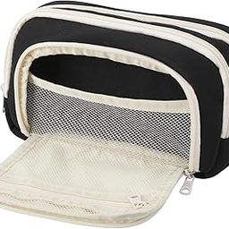 FunBlast Large Capacity Pencil Case, Multiple Compartment Double Zipper Portable Pencil Pouch, Aesthetic Pouch, Kawaii Pencil Case, Cute Pouches for Girls, Stationary Organizer Bag (Black)-image-60