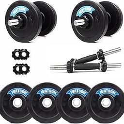 WATSON Home Gym Combo, Dumbbells, Weight Plates, Dumbbell rods, Solid Rubber Plates With Dumbbell Rods (Black- 15Kg Set(2.5Kgx6)+D Rods)-image-97