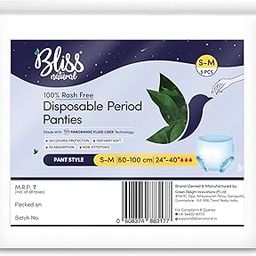 BLISSNATURAL Disposable Peroid Panties for Girls & Women Pack of 5 | Waist Size 24”-40“ (S-M) | All Night Peroid Panties Ensure Extreme Softness and Comfort | Pullup Pant with 360 degree Protection-image-21