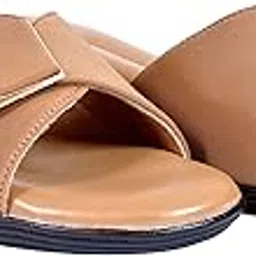 saanvishubh Faux Leather with Airmax Sole Low Heel Slippers for Girls and Women-picture-44