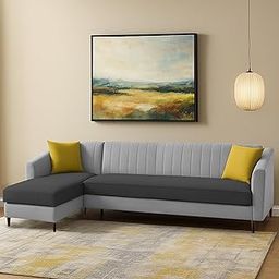 BRAXTON Byrne 6 Seater LHS L Shaped Sofa Set for Living Room (Black Grey Fabric) Premium Fabric Sofa Set-image-30