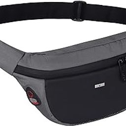 WILDHORN 2.4L Waist Bag for Men Women I Headphone Hole I Ultra Strong Stitching, Sturdy Zippers, Waterproof, Fanny Pack for Hiking Travel Camping Running Sports with Adjustable Strap (Grey)-image-82
